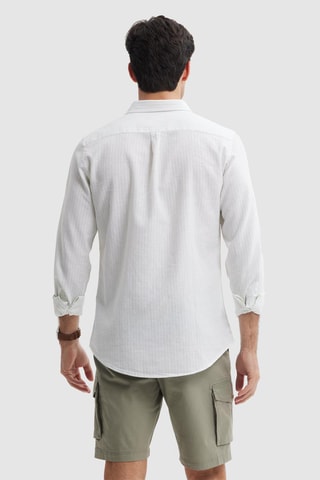 Linnen Overhemd Regular - Lichtgroen