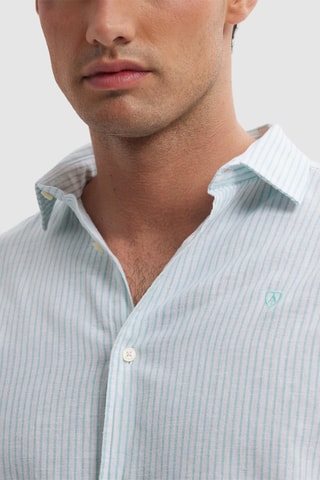 Linnen Overhemd Regular - Zeegroen