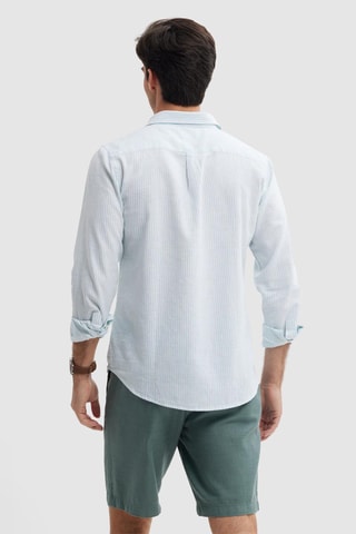 Linnen Overhemd Regular - Zeegroen