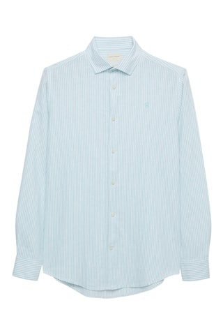 Linnen Overhemd Regular - Zeegroen