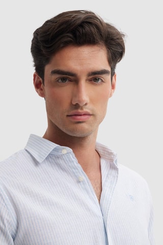 Linnen Overhemd Regular - Hemelsblauw