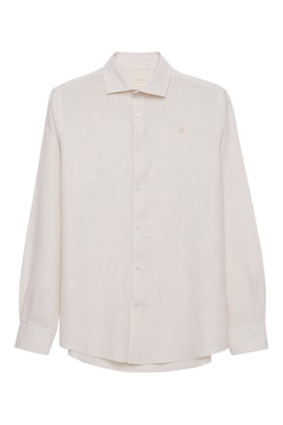 Linnen Overhemd Regular - Geel