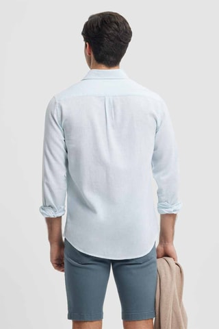 Linnen Overhemd Regular - Zeegroen