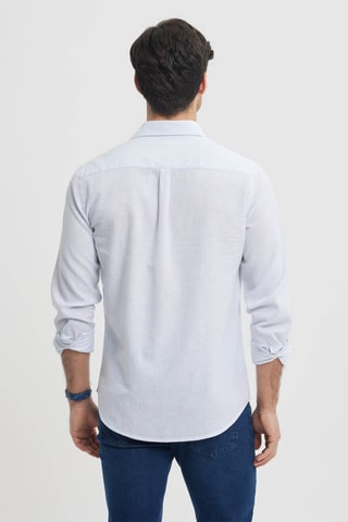 Linnen Overhemd Regular - Hemelsblauw