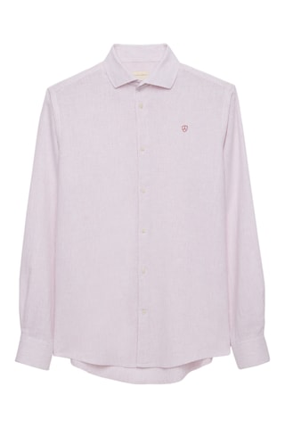 Linnen Overhemd Regular - Koraalrood