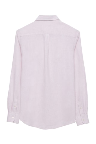 Linnen Overhemd Regular - Koraalrood