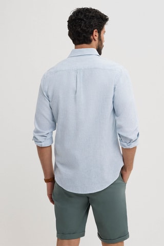 Linnen Overhemd Regular - Lichtblauw