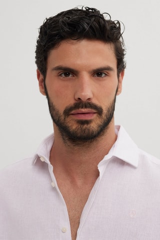 Linnen Overhemd Regular - Roze