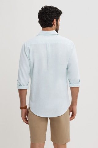 Linnen Overhemd Regular - Groen