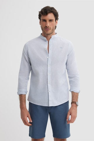 Linnen Overhemd Regular - Hemelsblauw