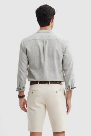 Linnen Overhemd Regular - Zeegroen