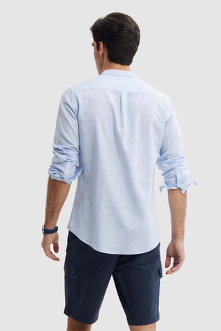 Linnen Overhemd Regular - Hemelsblauw