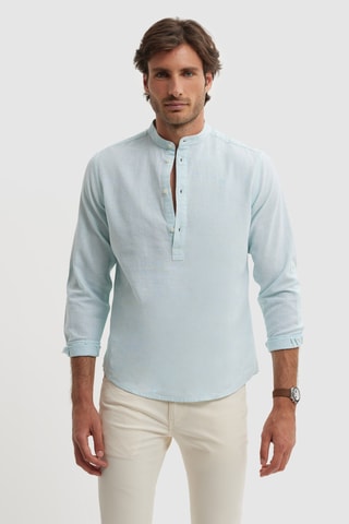 Linnen Overhemd Regular - Lichtgroen