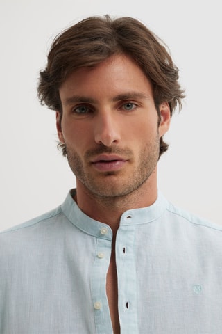 Linnen Overhemd Regular - Lichtgroen