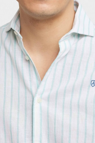 Linnen Overhemd Regular - Zeegroen