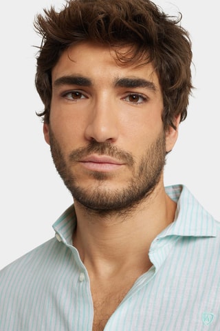 Linnen Overhemd Regular - Zeegroen