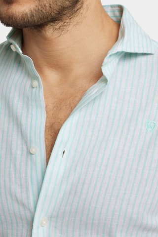 Linnen Overhemd Regular - Zeegroen
