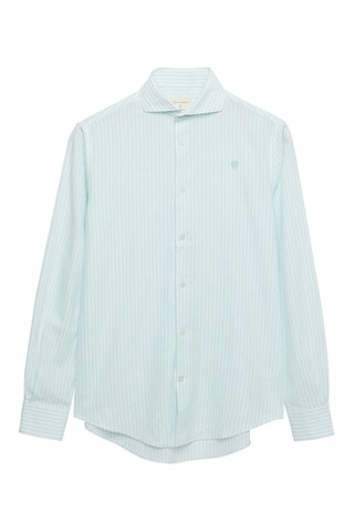 Linnen Overhemd Regular - Zeegroen