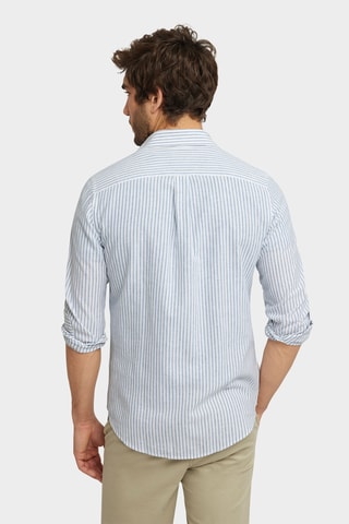 Linnen Overhemd Regular - Indigoblauw