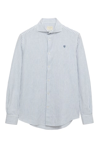 Linnen Overhemd Regular - Indigoblauw