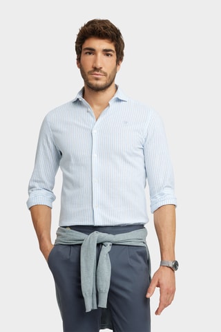 Linnen Overhemd Regular - Hemelsblauw