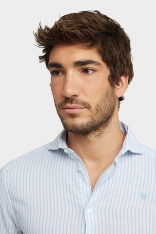 Linnen Overhemd Regular - Hemelsblauw