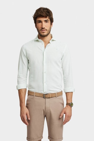 Linnen Overhemd Regular - Groen