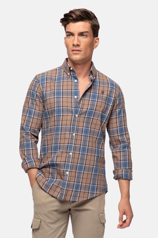 Overhemd Regular Fit - Bruin