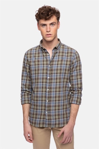 Overhemd Regular Fit - Bruin