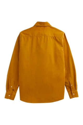 Velours Overhemd Regular Fit - Mosterdgeel