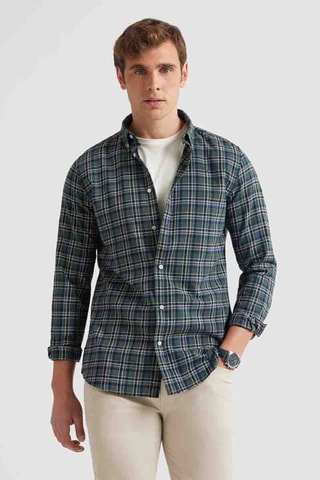 Overhemd Regular Fit - Donkergroen