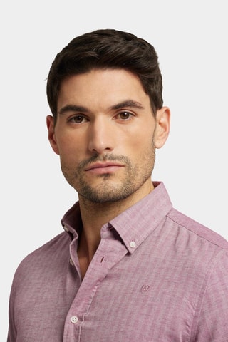 Overhemd Regular Fit - Bordeauxrood