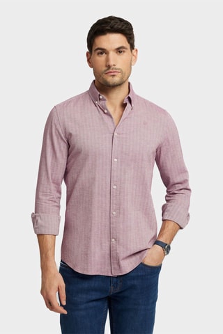 Overhemd Regular Fit - Bordeauxrood