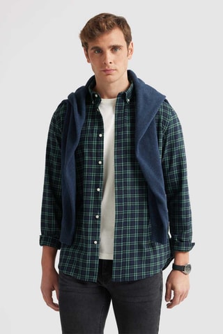 Overhemd Regular Fit - Donkergroen