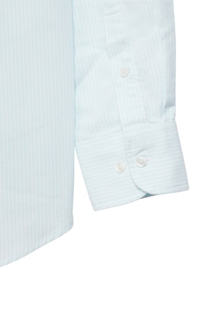 Biologisch Katoenen Overhemd Regular Fit - Turquoise en Wit