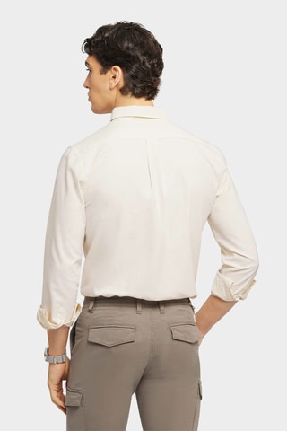 Biologisch Katoenen Overhemd Regular Fit - Geel en Wit