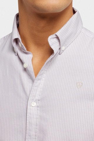 Biologisch Katoenen Overhemd Regular Fit - Beige en Wit