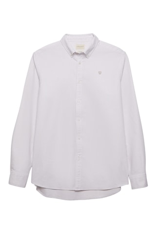 Biologisch Katoenen Overhemd Regular Fit - Beige en Wit