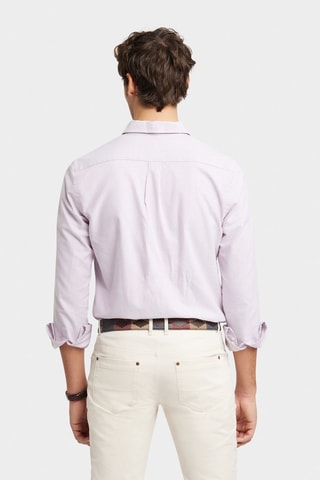 Biologisch Katoenen Overhemd Regular Fit - Bordeauxrood en Lichtpaars