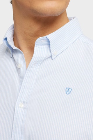 Biologisch Katoenen Overhemd Regular Fit - Blauw en Wit