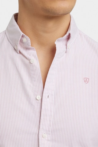 Biologisch Katoenen Overhemd Regular Fit - Koraalrood en Poederroze