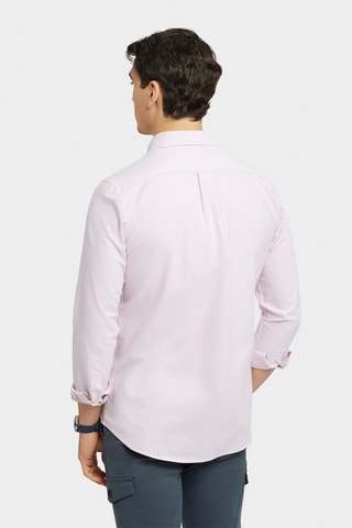 Biologisch Katoenen Overhemd Regular Fit - Koraalrood en Poederroze