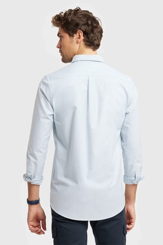 Biologisch Katoenen Overhemd Regular Fit - Hemelsblauw en Wit