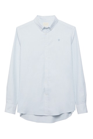 Biologisch Katoenen Overhemd Regular Fit - Hemelsblauw en Wit