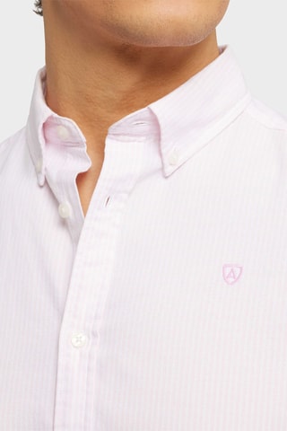 Biologisch Katoenen Overhemd Regular Fit - Poederroze en Wit