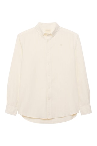 Biologisch Katoenen Overhemd Regular Fit - Geel en Wit