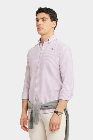 Biologisch Katoenen Overhemd Regular Fit - Paars