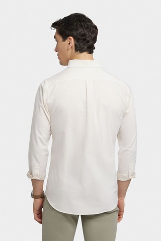 Overhemd Regular Fit - Beige en Wit