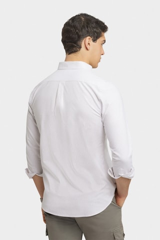 Overhemd Regular Fit - Beige en Wit