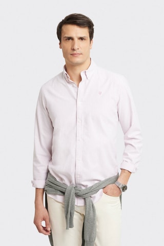 Overhemd Regular Fit - Roze en Wit